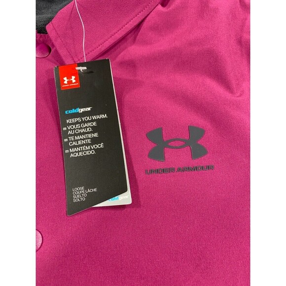 Under Armour Jacket Mens Large Purple Black Waterproof Fleece Insulated 1357116 - Picture 8 of 11